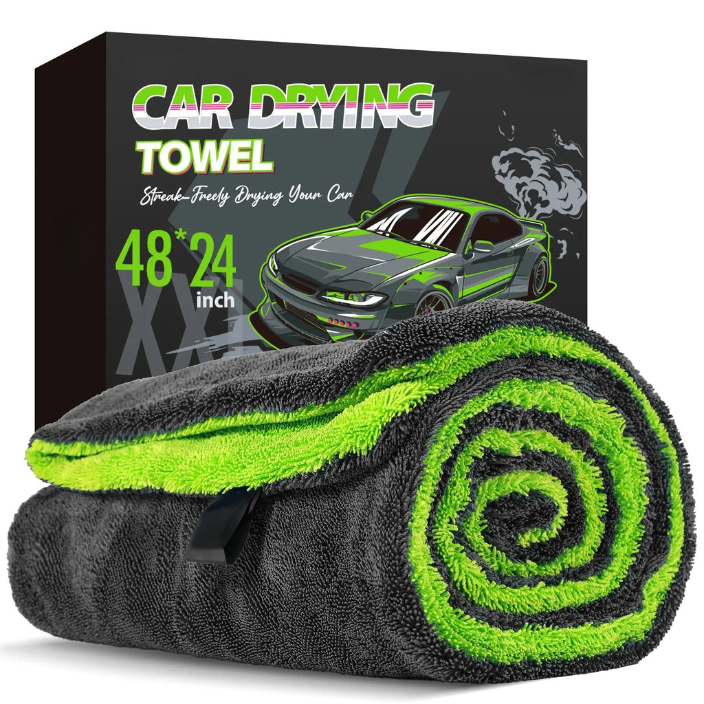 48" Dual-Sided Microfiber Drying Towel – 1400GSM Super Absorbent, Scratch-Free, Quick-Dry for Cars & SUVs