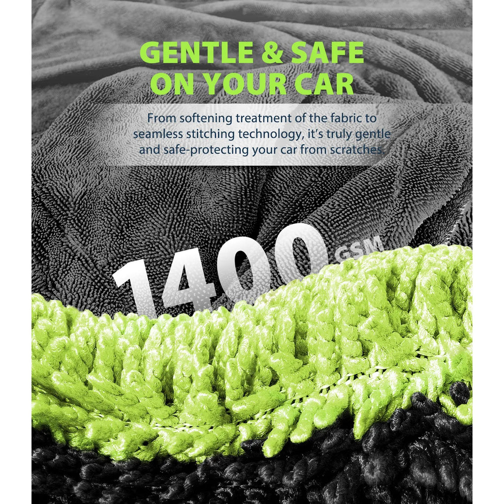 48" Dual-Sided Microfiber Drying Towel – 1400GSM Super Absorbent, Scratch-Free, Quick-Dry for Cars & SUVs