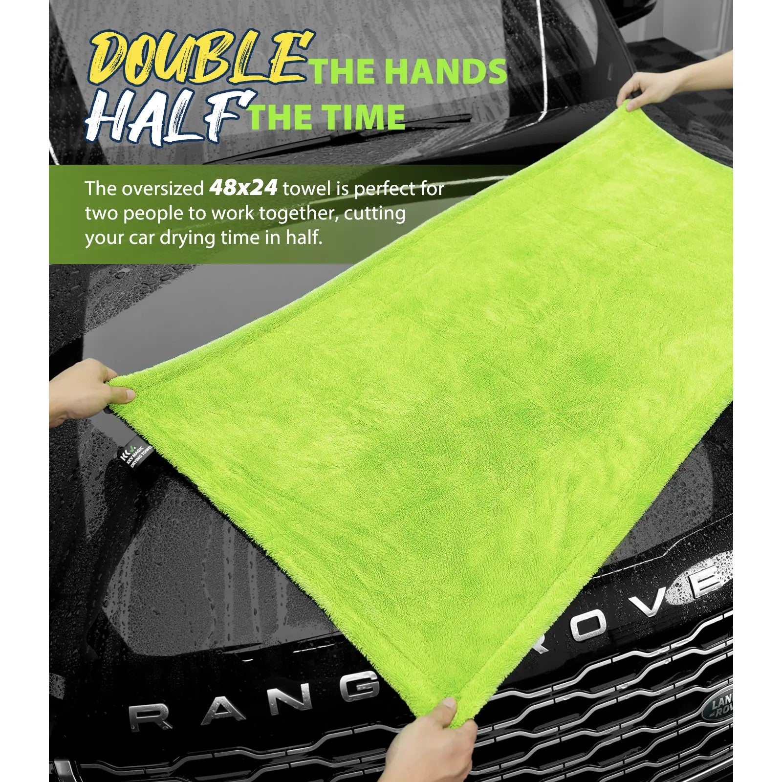 48" Dual-Sided Microfiber Drying Towel – 1400GSM Super Absorbent, Scratch-Free, Quick-Dry for Cars & SUVs