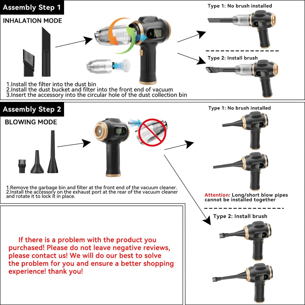 Handheld Cordless Car Vacuum Cleaner – Powerful, Portable, and Versatile