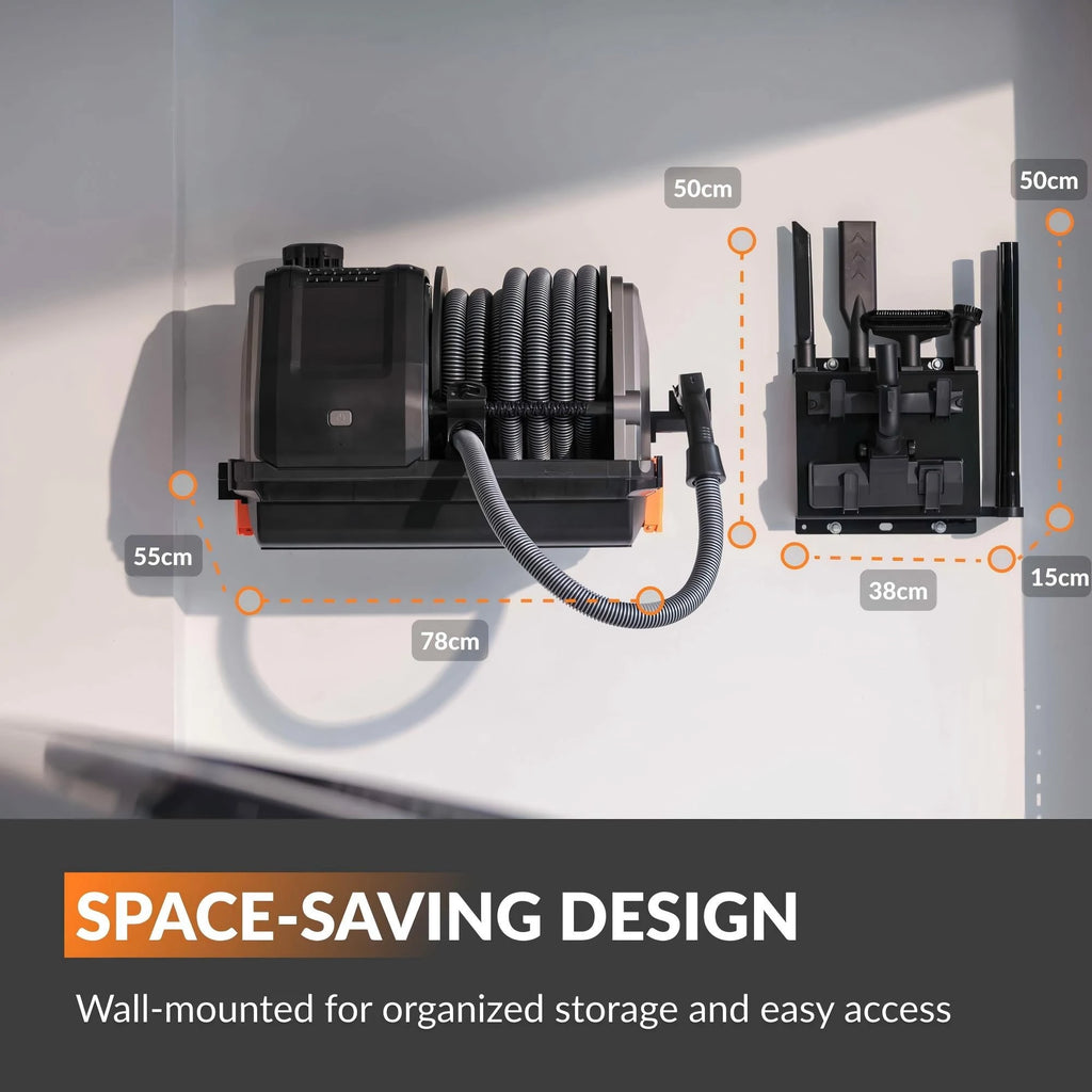 Wall-Mounted Retractable Vacuum Cleaner — Powerful Cleaning, Zero Clutter
