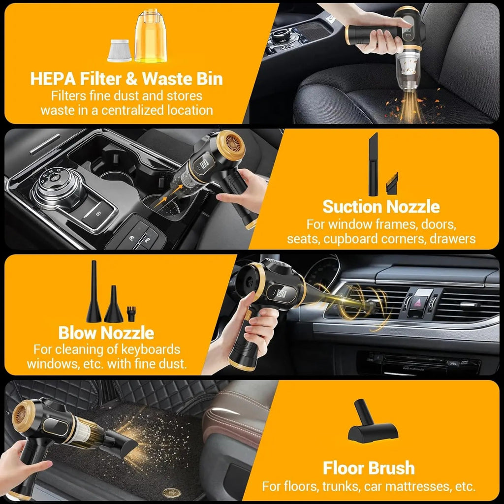 Handheld Cordless Car Vacuum Cleaner – Powerful, Portable, and Versatile