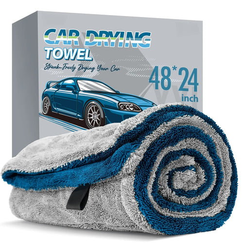 48" Dual-Sided Microfiber Drying Towel – 1400GSM Super Absorbent, Scratch-Free, Quick-Dry for Cars & SUVs